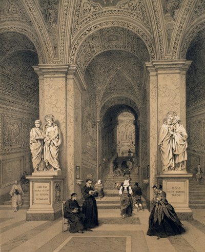 The Sacred Staircase of the Santi Sanctuary in Rome, Illustration from the Album 